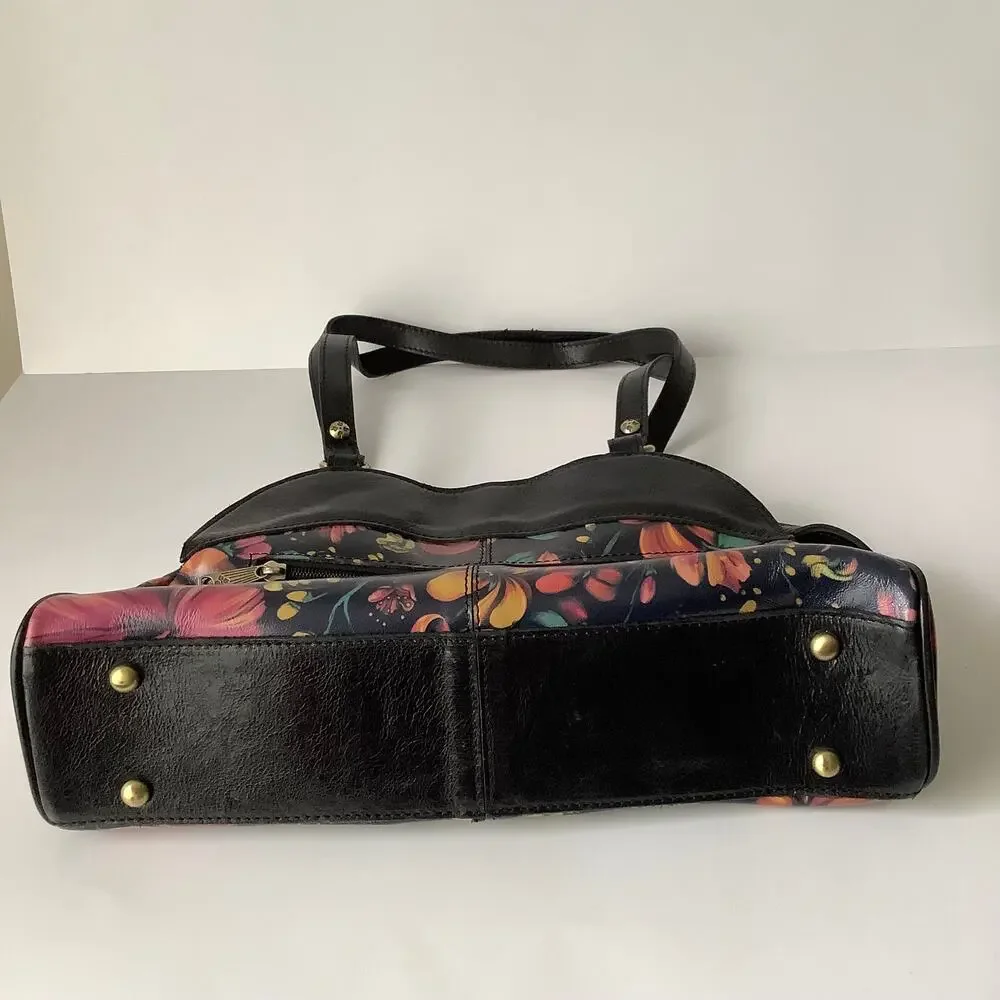 Patricia Nash Leather Macellara Oval Satchel Tropical Escape Limited Edition